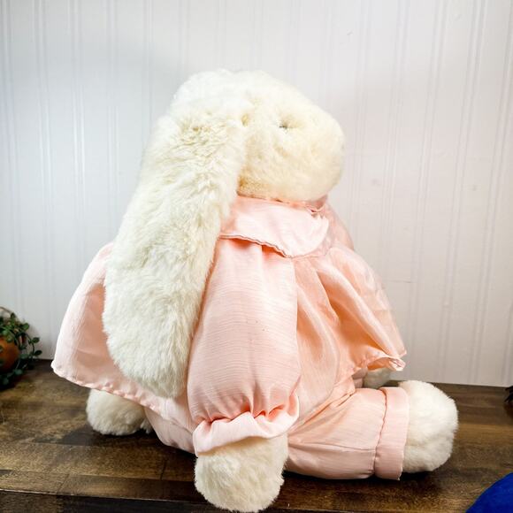 Chrisha Playful Plush Bunny Rabbit Stuffed Animal Pink Dress 20" 1988 VTG - Picture 4 of 13